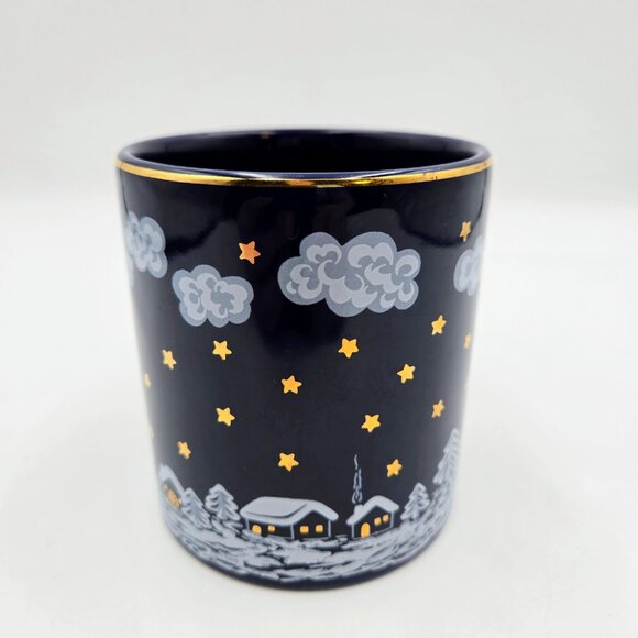 Vintage Waechtersbach Blue Gold Winter Dreams Christmas Holiday Mug Cup Set Of 2 - Picture 16 of 16